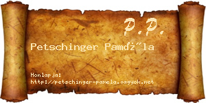 Petschinger Paméla névjegykártya